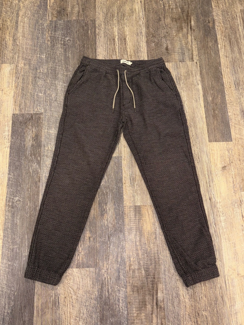 Taylor Stitch Après Pants Charcoal Waffle Knit Organic Cotton Men’s M